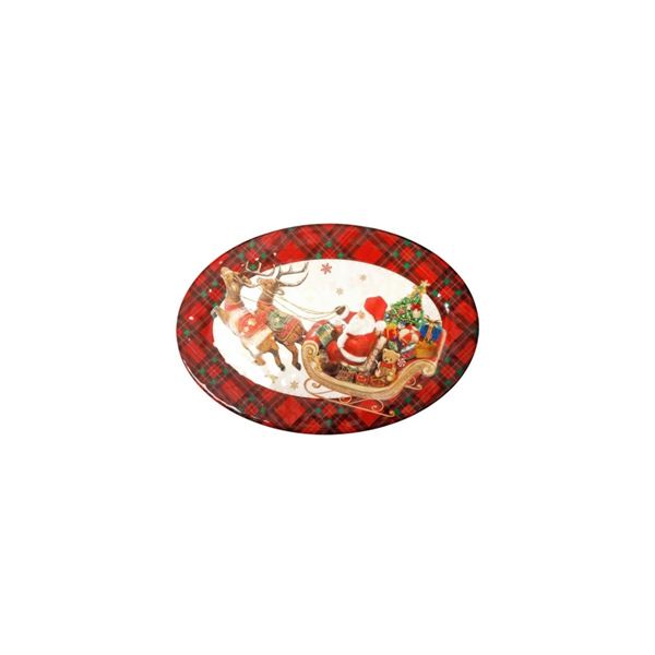 VASSOIO OVALE CHRISTMAS MELAMINA cm 50 x 35,5 cm