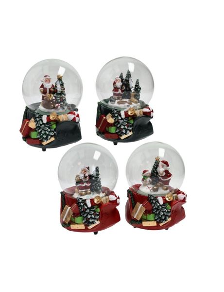 CARILLON PALLA DI NEVE SANTA CLAUS POLIRESINA D.CM.12X14,5H