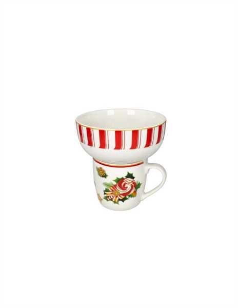 SET 2 MUG C/CIOTOLA LE CHICCHE NEW PORCELLANA cm D 13,5X15H