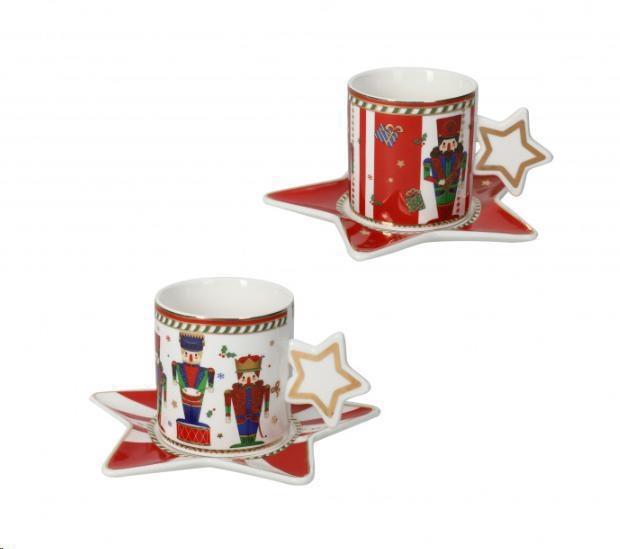 SET 2 TAZZA LO SCHIACCIANOCI NEW PORCELLANA cm 15,5x15,5x8h