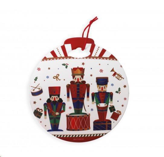 DECORO LO SCHIACCIANOCI CERAMICA/SUGHERO (bianco) cm D 20