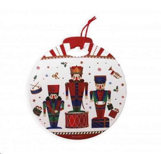 DECORO LO SCHIACCIANOCI CERAMICA/SUGHERO (bianco) cm D 20