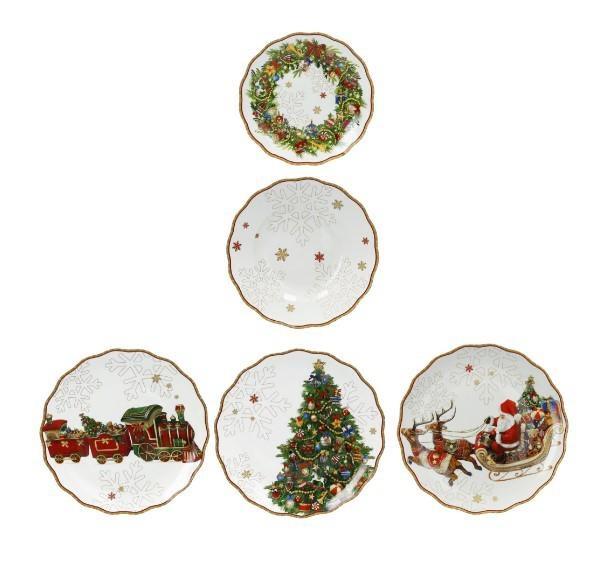 TAVOLA 18 PZ CHRISTMAS PORCELLANA cm D 26,5/22,5/20