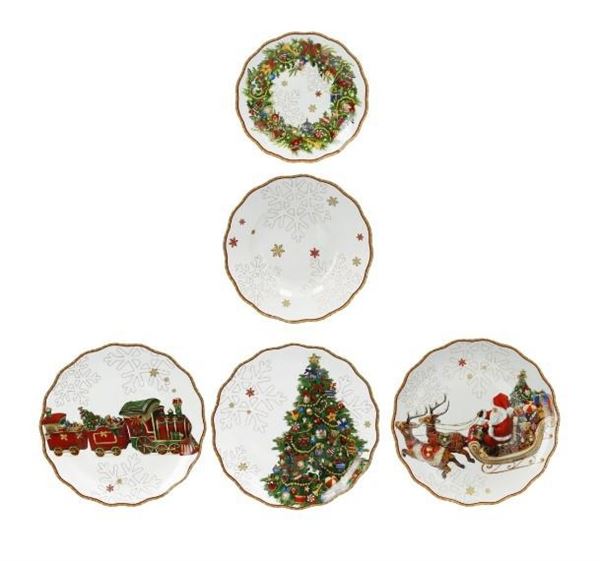 TAVOLA 18 PZ CHRISTMAS PORCELLANA cm D 26,5/22,5/20