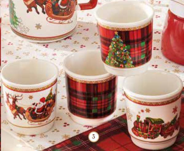 SET 4 BICCHIERINI CHRISTMAS NEW PORCELLANA cm D 6X6H