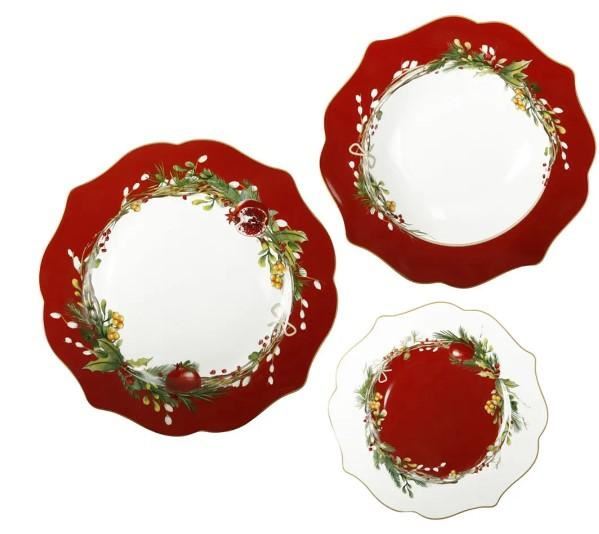TAVOLA 18 PZ CAROL NEW PORCELLANA cm d27,5/23,5/21,5