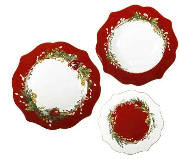 TAVOLA 18 PZ CAROL NEW PORCELLANA cm d27,5/23,5/21,5