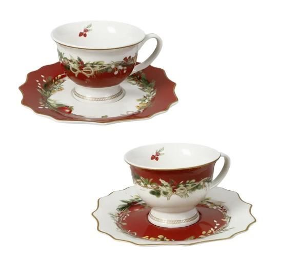 SET 2 TAZZINE CAFFE CAROL NEW PORCELLANA cm D13X6H