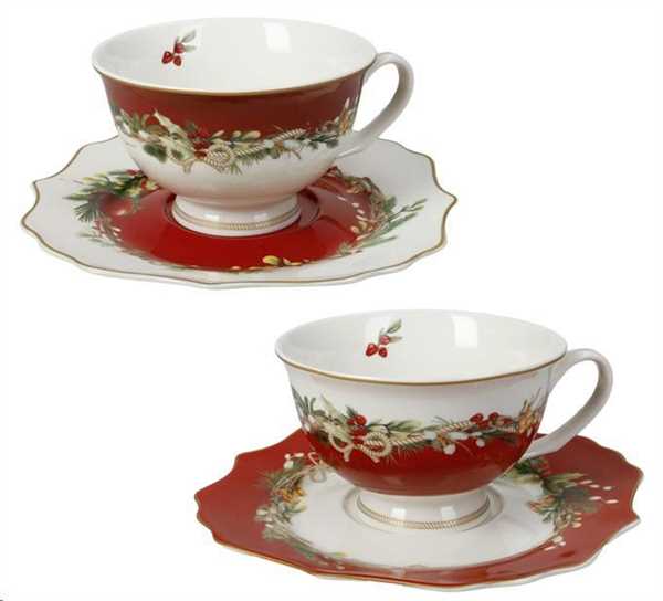 SET 2 TAZZE THE CAROL NEW PORCELLANA cm D16,5X7H