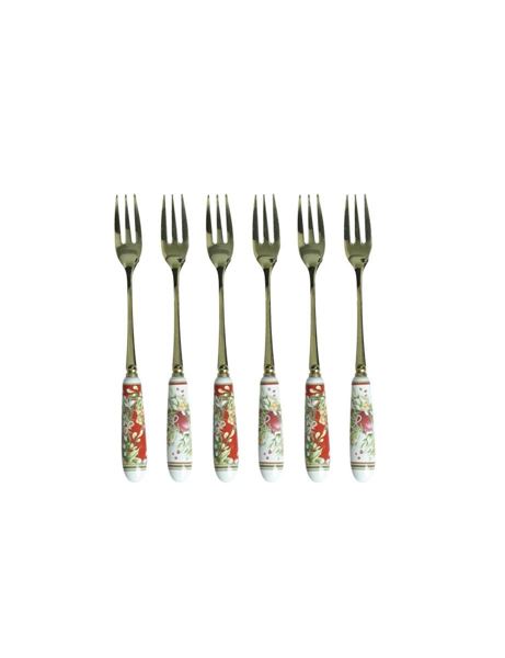 SET 6 FORCHETTINA CAROL INOX C/MANICO CERAMICA cm 15,5