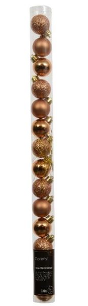 CONFEZIONE 14 PALLINE POLISTIRENE MIX D.3CM BRANDY