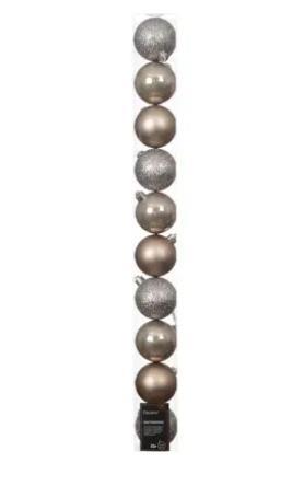 CONFEZIONE 10 PALLINE POLISTIRENE MIX D.6CM SMOKEY PEARL