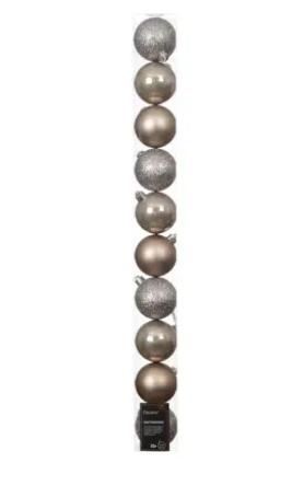 CONFEZIONE 10 PALLINE POLISTIRENE MIX D.6CM SMOKEY PEARL
