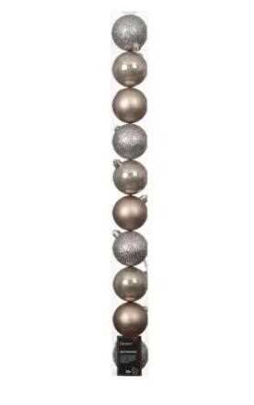 CONFEZIONE 10 PALLINE POLISTIRENE MIX D.6CM SMOKEY PEARL