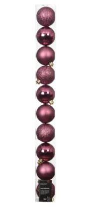 CONFEZIONE 10 PALLINE POLISTIRENE MIX D.6CM DARK ROSE