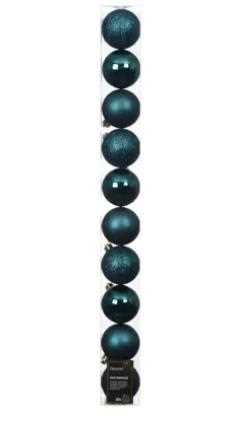 CONFEZIONE 10 PALLINE POLISTIRENE MIX D.6CM EMERALD