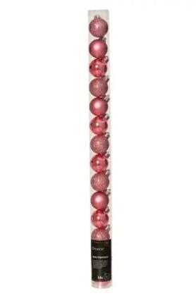 CONFEZIONE 14 PALLINE POLISTIRENE MIX D.3CM DARK ROSE