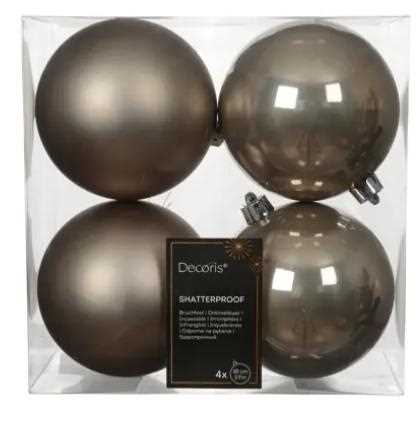 CONFEZIONE 4 PALLINE POLISTIRENE MIX D.10CM SMOKEY PEARL