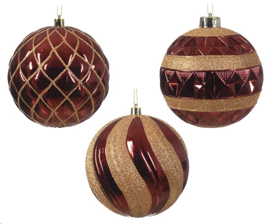 SFERA POLISTIRENE SHINY 3ASS OXBLOOD D.12CM