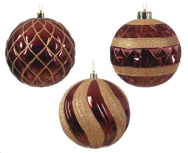 SFERA POLISTIRENE SHINY 3ASS OXBLOOD D.12CM