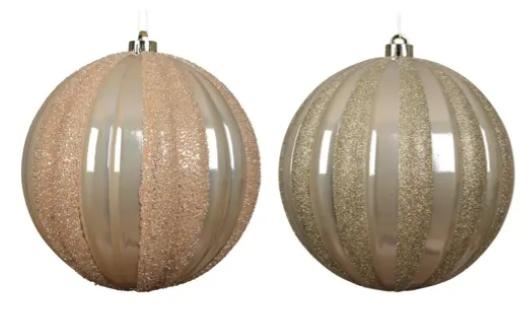 SFERA POLISTIRENE SHINY GLITTER 2ASS  PERLA D.20CM