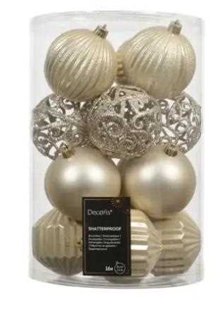 CONFEZIONE 16 PALLINE POLISTIRENE PERLA D.8CM