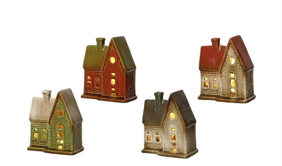 CASA IN GRES C/LED 4ASS 10.5X5.8XH.12CM