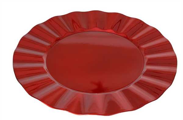 VASSOIO POLIPROPILENE BORDO ONDULATO CHRISTMAS RED D.33XH.1.