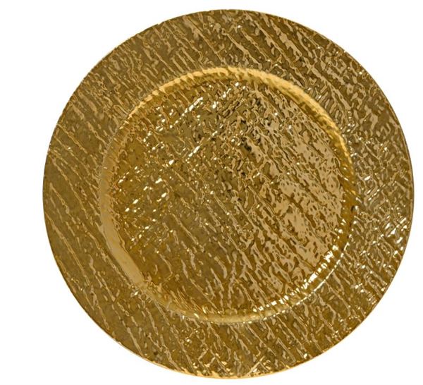 VASSOIO POLIPROPILENE ORO MARTELLATO D.33XH.1.5CM