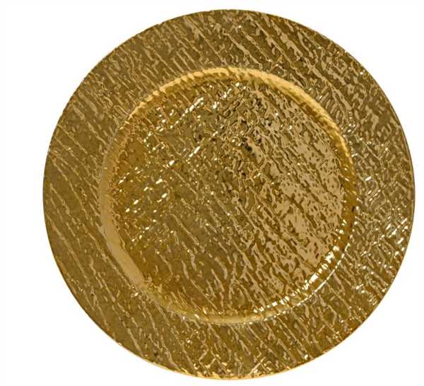 VASSOIO POLIPROPILENE ORO MARTELLATO D.33XH.1.5CM