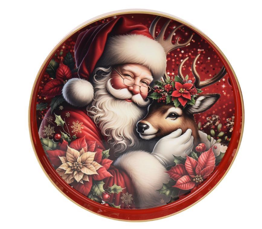 VASSOIO POLIPROPILENE BABBO NATALE D.33XH.4CM