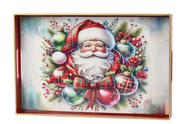 VASSOIO POLIPROPILENE BABBO NATALE 40X26XH.3.5CM