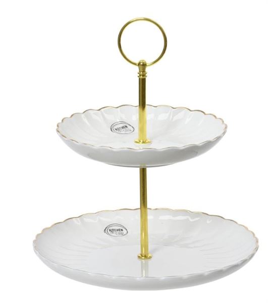 ETAGERE PORCELLANA LUCIDA COROLLA D.20.3XH.23CM