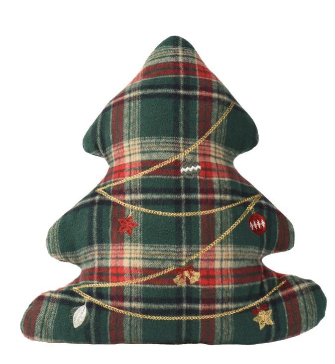 CUSCINO ALBERO SCOZZESE IN POLIESTERE 42X43XH.2CM