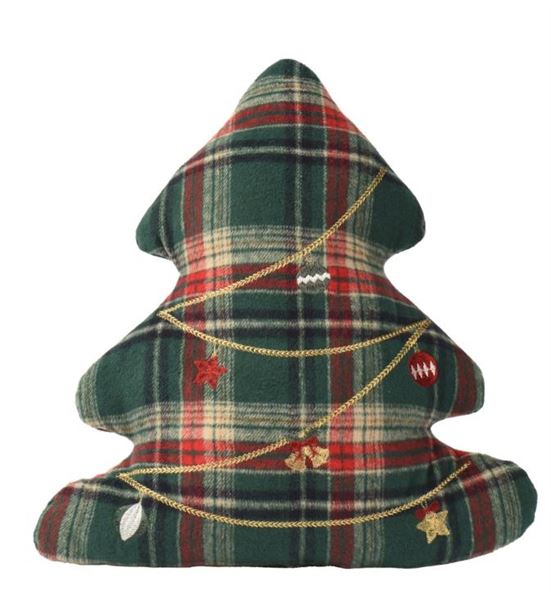 CUSCINO ALBERO SCOZZESE IN POLIESTERE 42X43XH.2CM