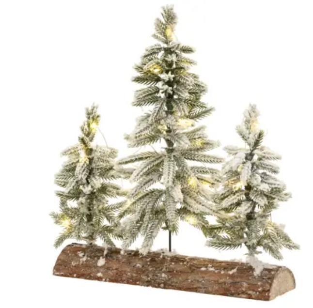 CENTROTAVOLA ALBERI PE C/BASE LEGNO E LED 28X10XH.30CM