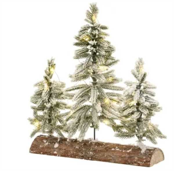 CENTROTAVOLA ALBERI PE C/BASE LEGNO E LED 28X10XH.30CM