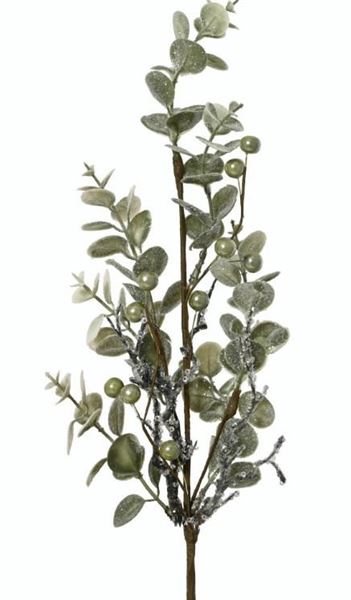 RAMO POLIETILENE VERDE C/BACCHE VERDI SCHIUMA 20X5XH.55CM