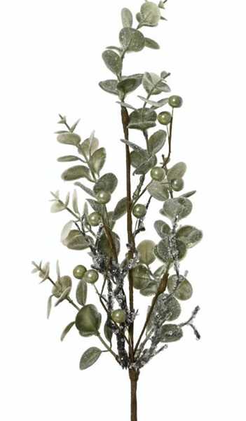 RAMO POLIETILENE VERDE C/BACCHE VERDI SCHIUMA 20X5XH.55CM