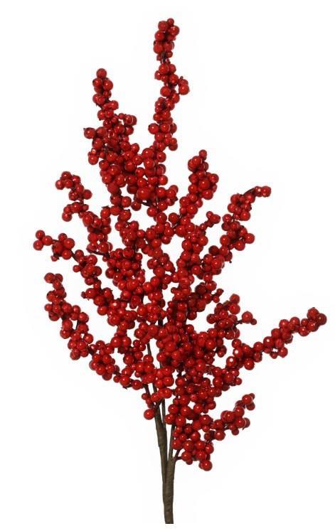RAMO CON BACCHE ROSSE SCHIUMA C/GLITTER 25X5XH.55CM