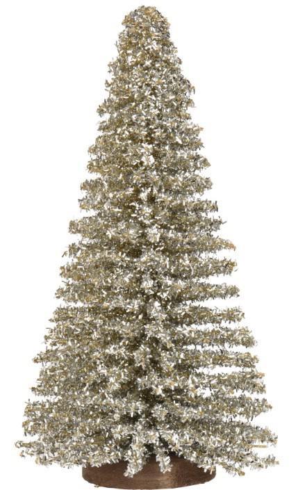 ALBERO DI BAMBOO CON GLITTER CHAMPAGNE D.12X H.30CM