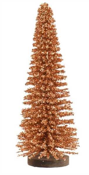 ALBERO DI BAMBOO CON GLITTER ARANCIONE D.14X H.39CM