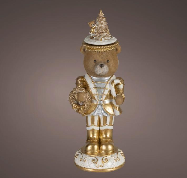 CARILLON ORSO IN POLIRESINA 12.5X13.5X H.37CM