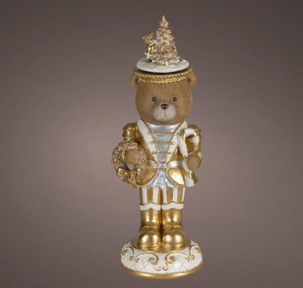 CARILLON ORSO IN POLIRESINA 12.5X13.5X H.37CM
