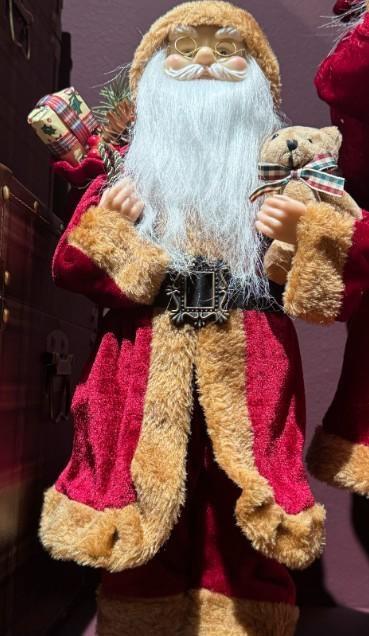 BABBO NATALE IN PVC ROSSO/REGALI 25X15X H.45CM