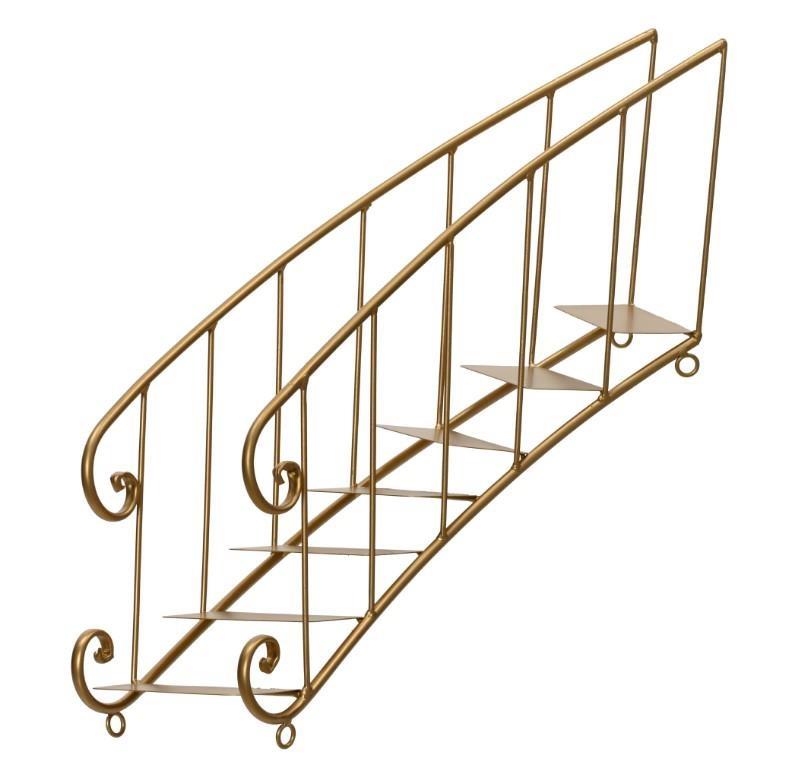 SCALA DECORATIVA IN FERRO DORATO 32 X39.5X H.44.2CM