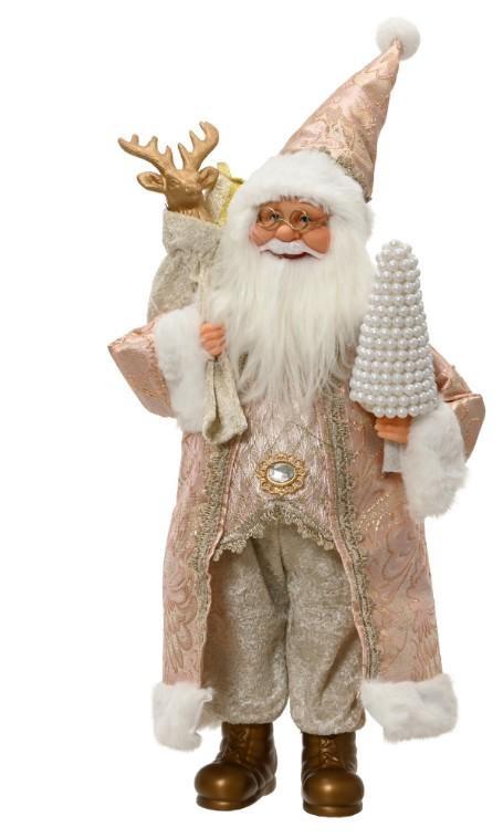 BABBO NATALE IN PVC BIANCO/ROSA 29X13X H.45CM