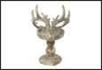 TESTA RENNA  GUNNAR GRIGIO SU PIEDE  PE  15,5X15,5X25,5CM