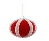 PALLINA ROSSA/ARGENTO PVC FLOCCATO 10CM