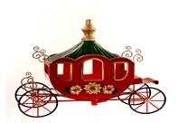 DECORO CARROZZA  METALLO 38CM ROSSA